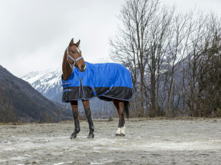 EQUITHÈME TYREX 1200D „Aisance“ High Neck Decke, Blau-Schwarz, 50 gr.